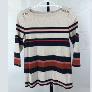 Croft Barrow Striped Boatneck Tee Multicolor